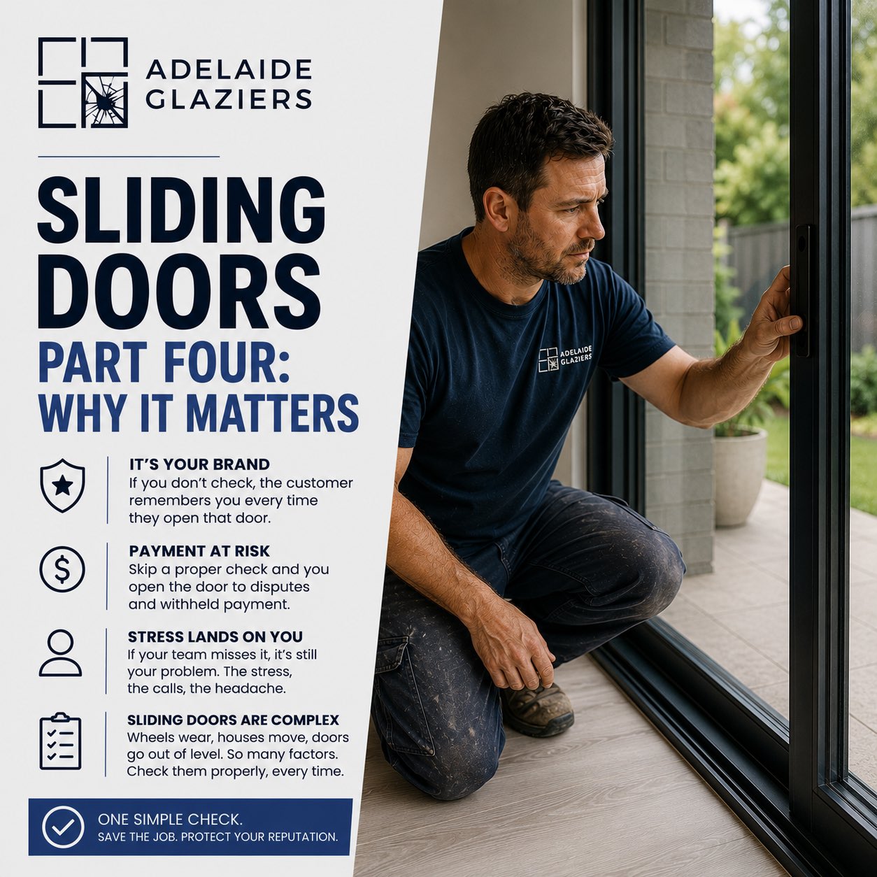 Glass sliding doors need to be checked for everyone's sanity By Adelaide Glaziers