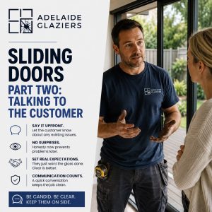 Sliding Doors Talking to customers about the job first by Adelaide Glaziers